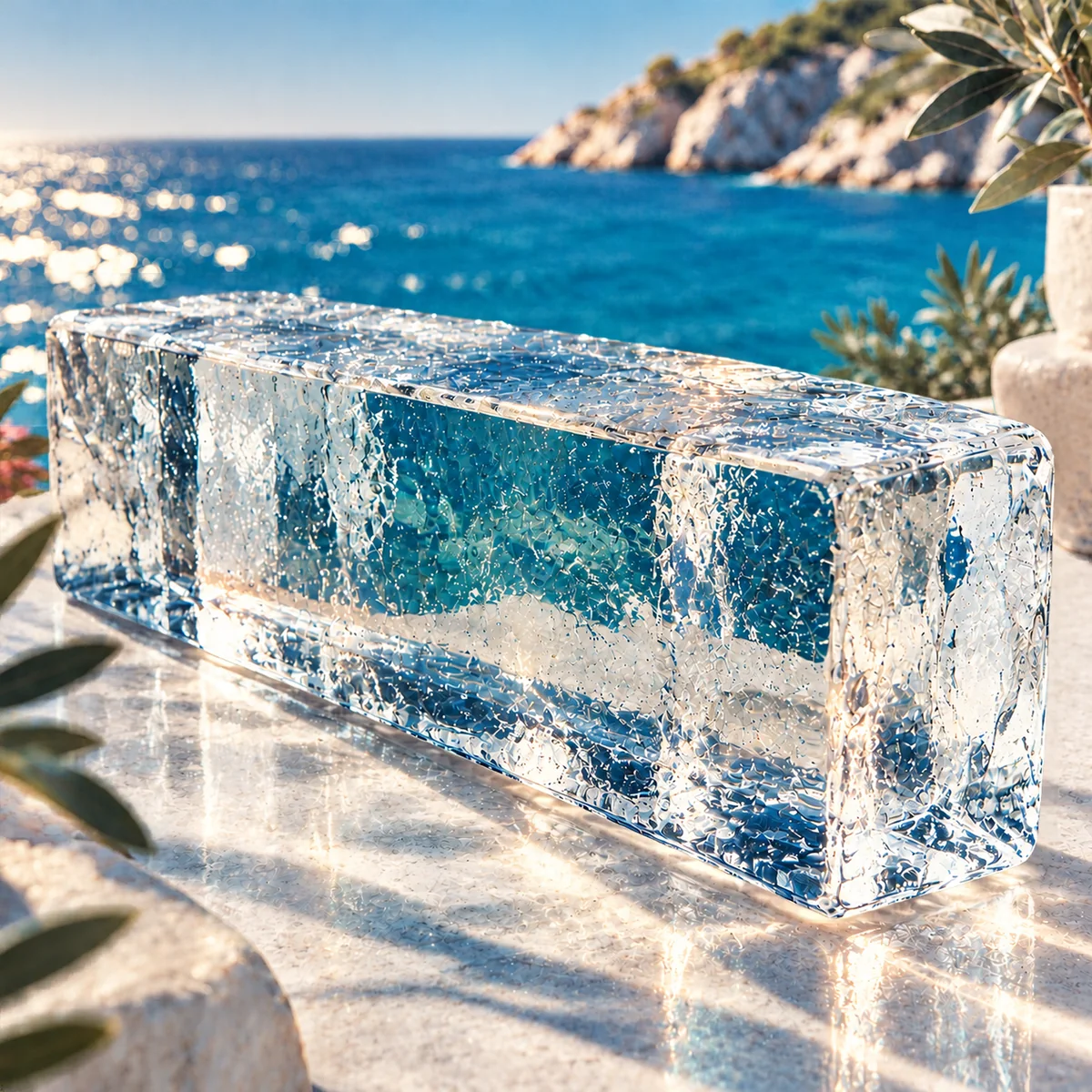 Bloc de glace transparent à sculpter